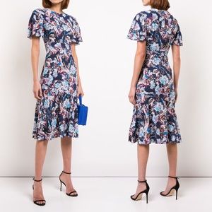 Prabal Gurung Floral Silk Flared Dress